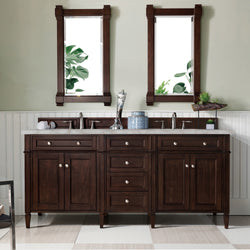 James Martin Brittany 72" Double Vanity with 3 CM Countertop & FreePower Wireless Charger