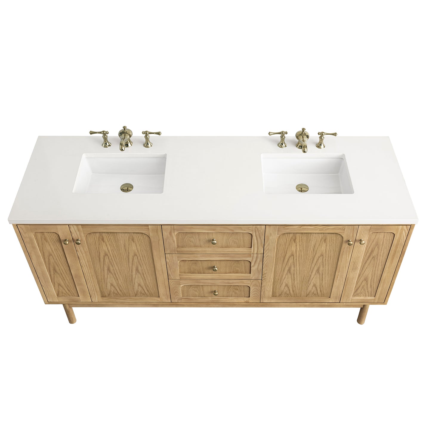 James Martin Laurent 72" Double Vanity, Light Natural Oak