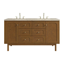 James Martin Laurent 60" Double Vanity with 3 CM Countertop & FreePower Wireless Charger