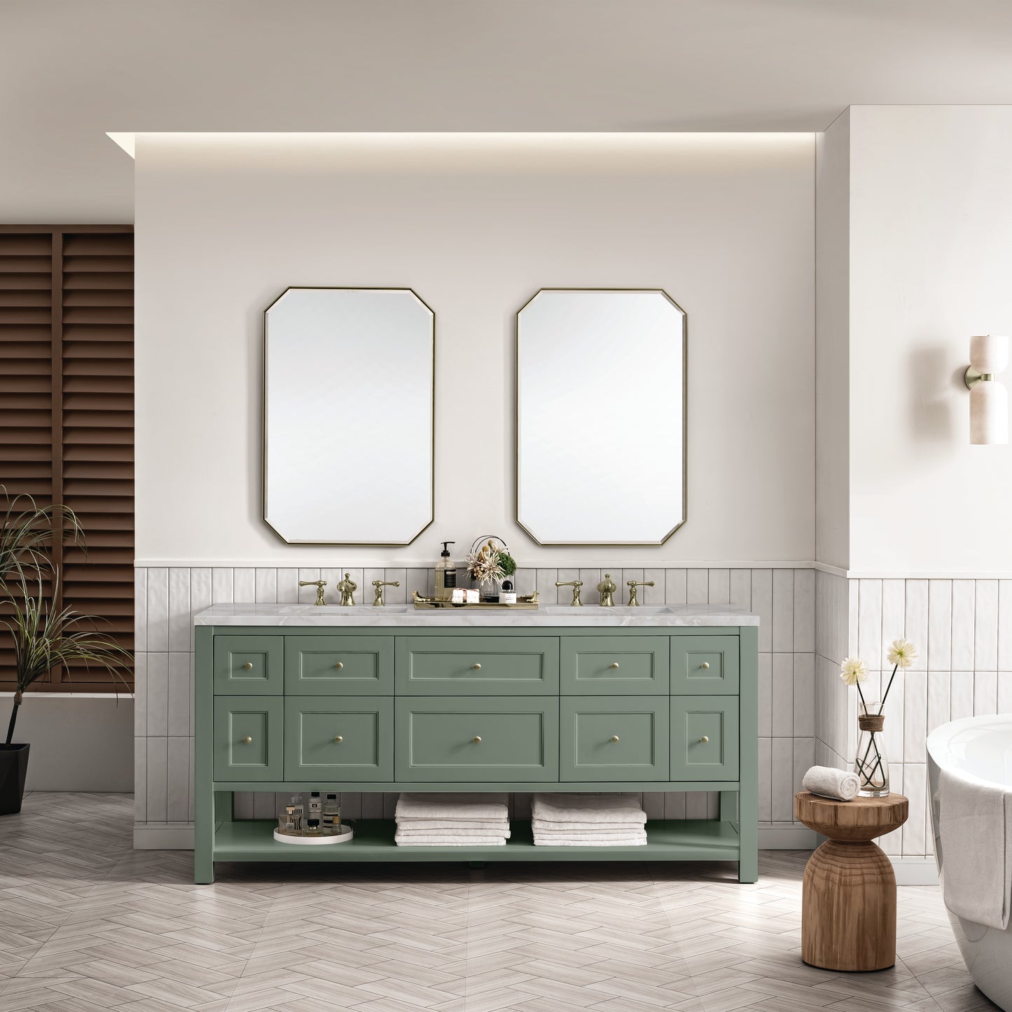 James Martin Breckenridge 72" Double Vanity w/ 3 CM Countertop