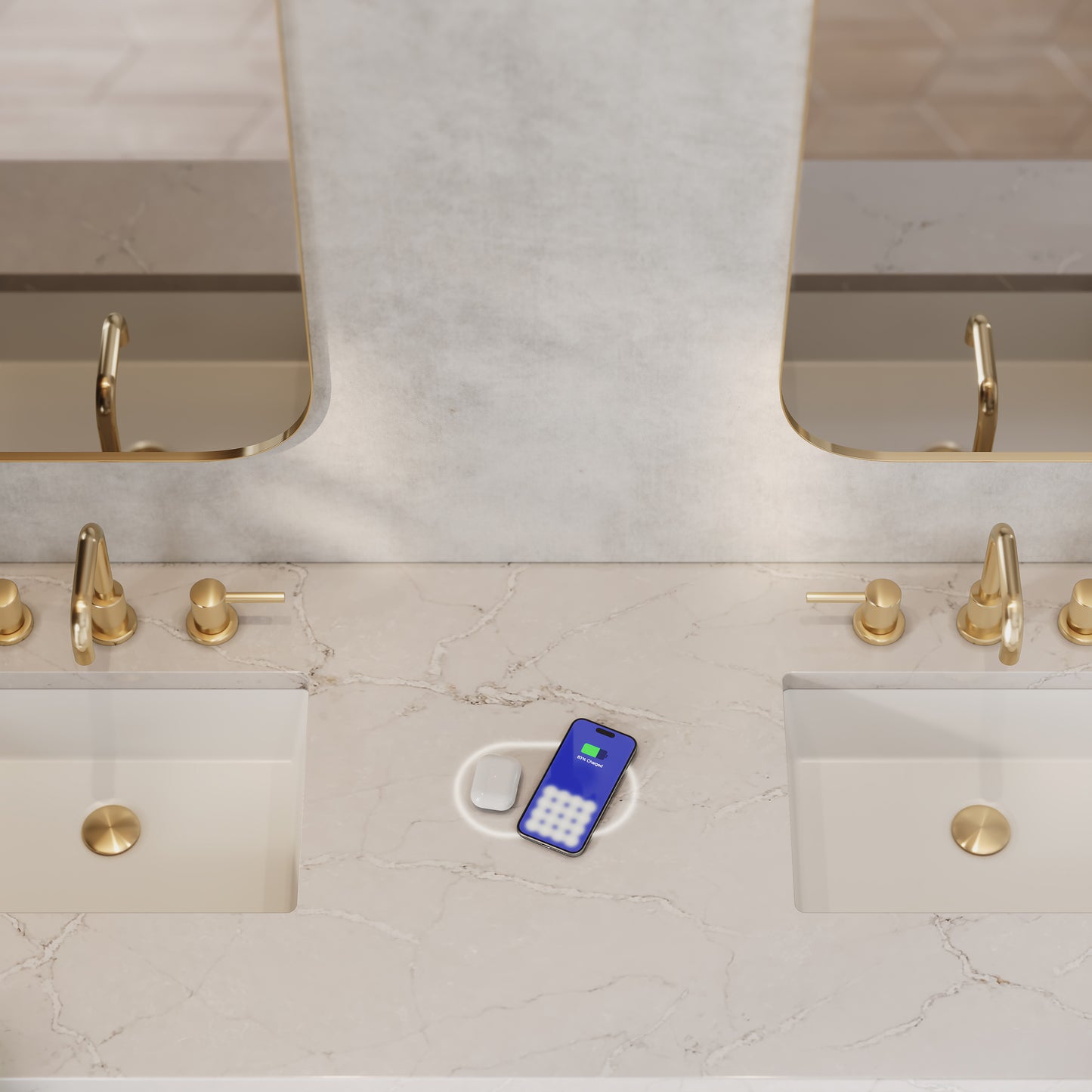 James Martin Brookfield 72" Double Vanity with 3 CM Countertop & FreePower Wireless Charger