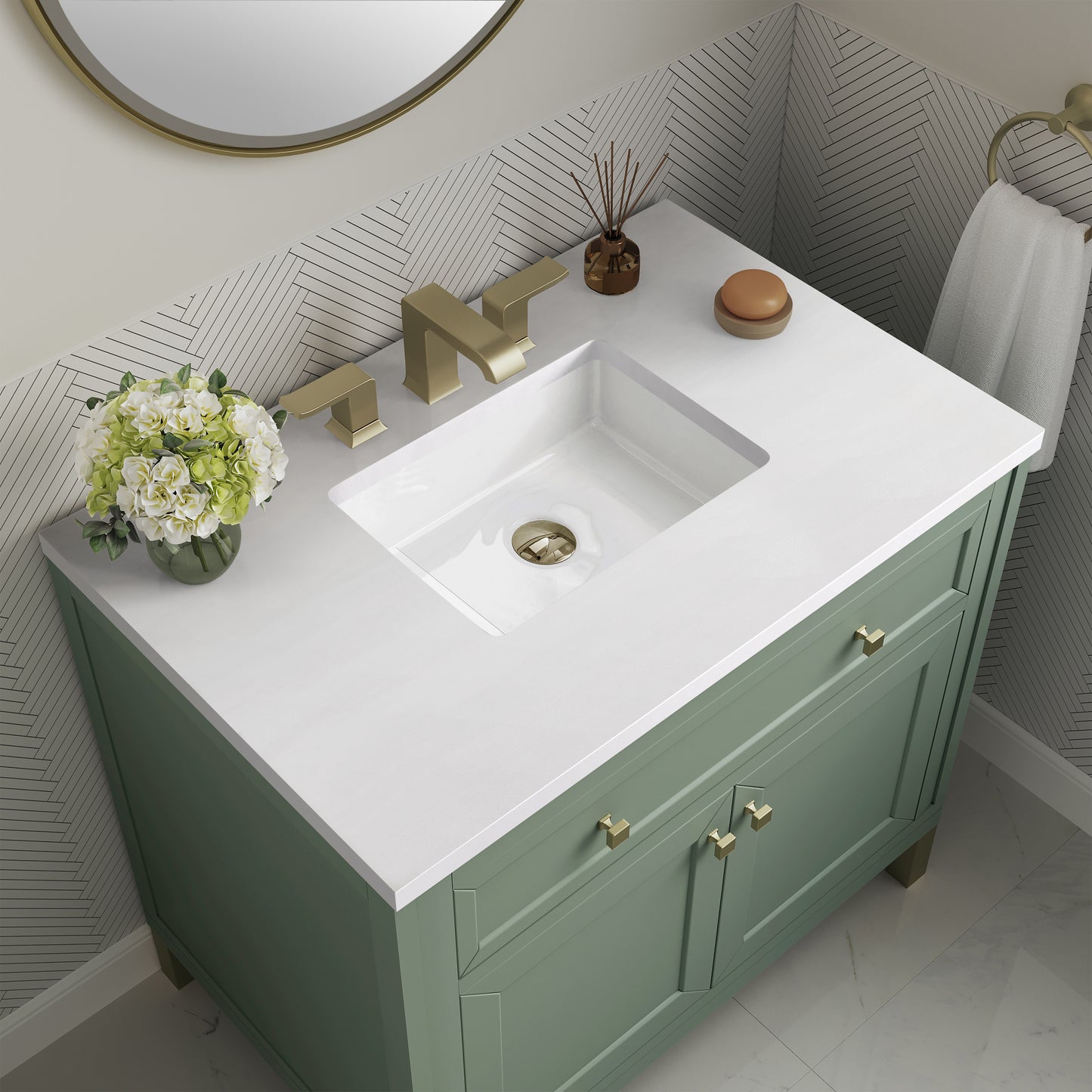 James Martin Chicago 36" Single Vanity with 3 CM Countertop