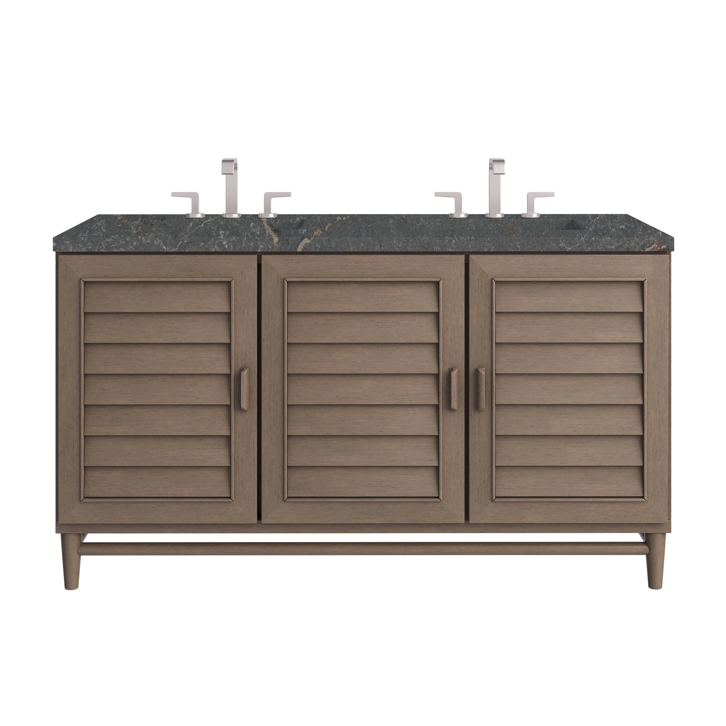 James Martin Portland 60" Double Vanity Whitewashed Walnut with 3 CM Countertop