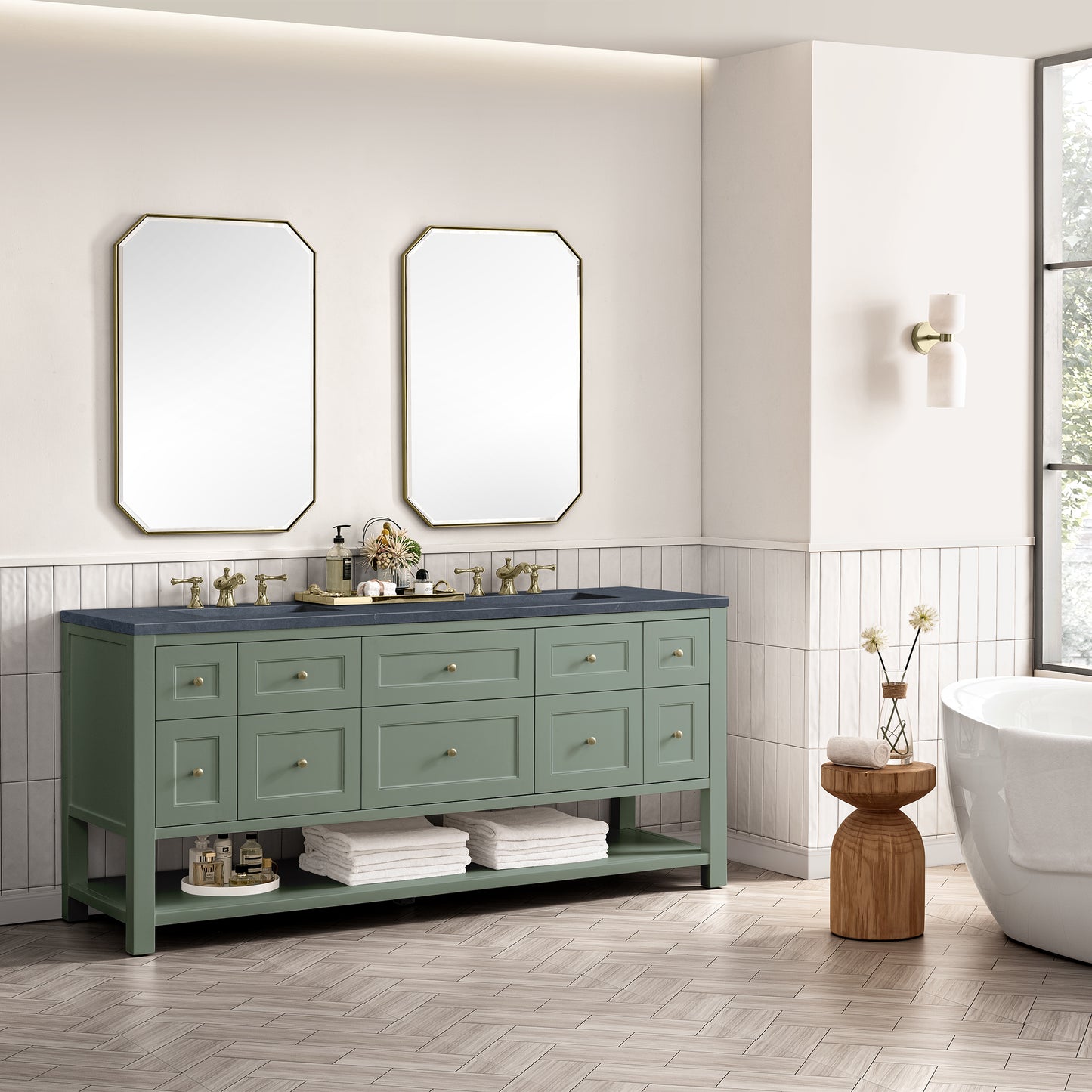 James Martin Breckenridge 72" Double Vanity w/ 3 CM Countertop