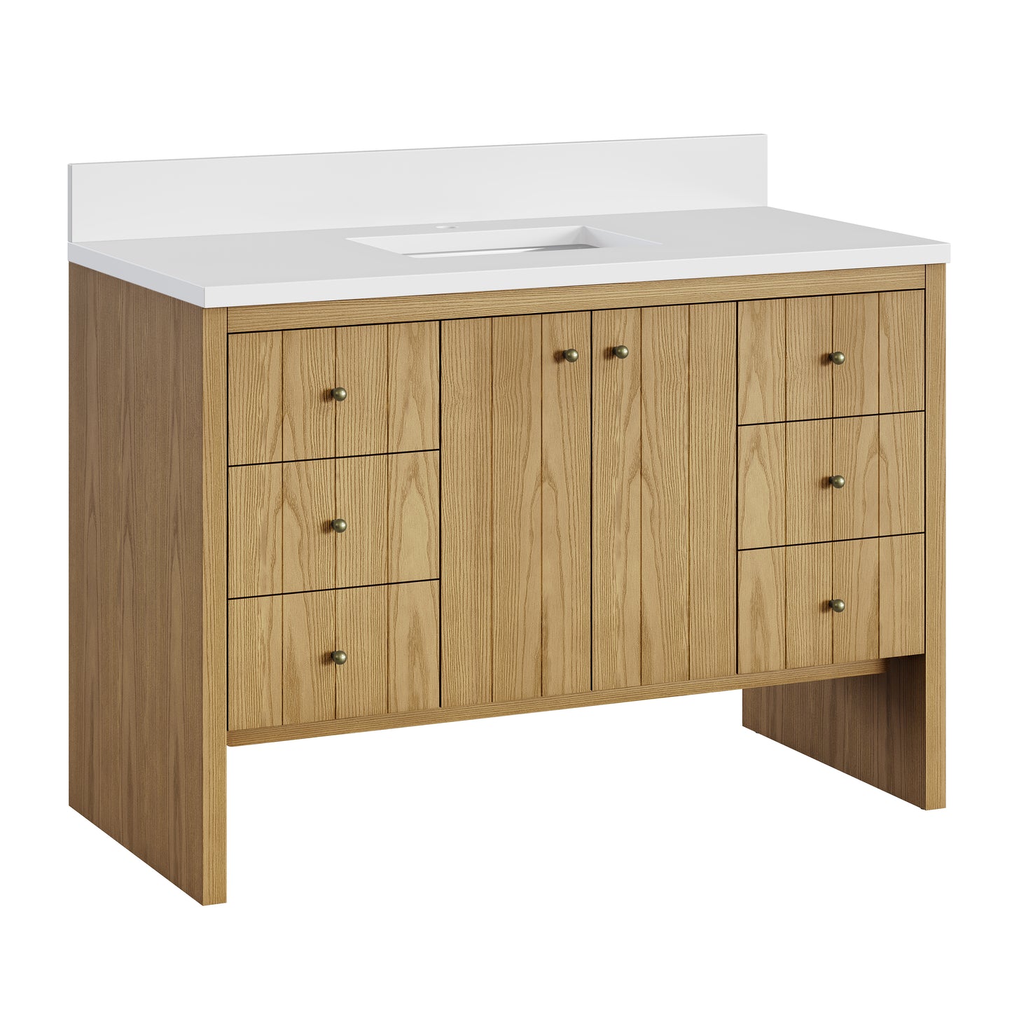 James Martin Hudson 48" Single Vanity with Single Hole 3 CM White Zeus Silestone Top and Matching Backsplash