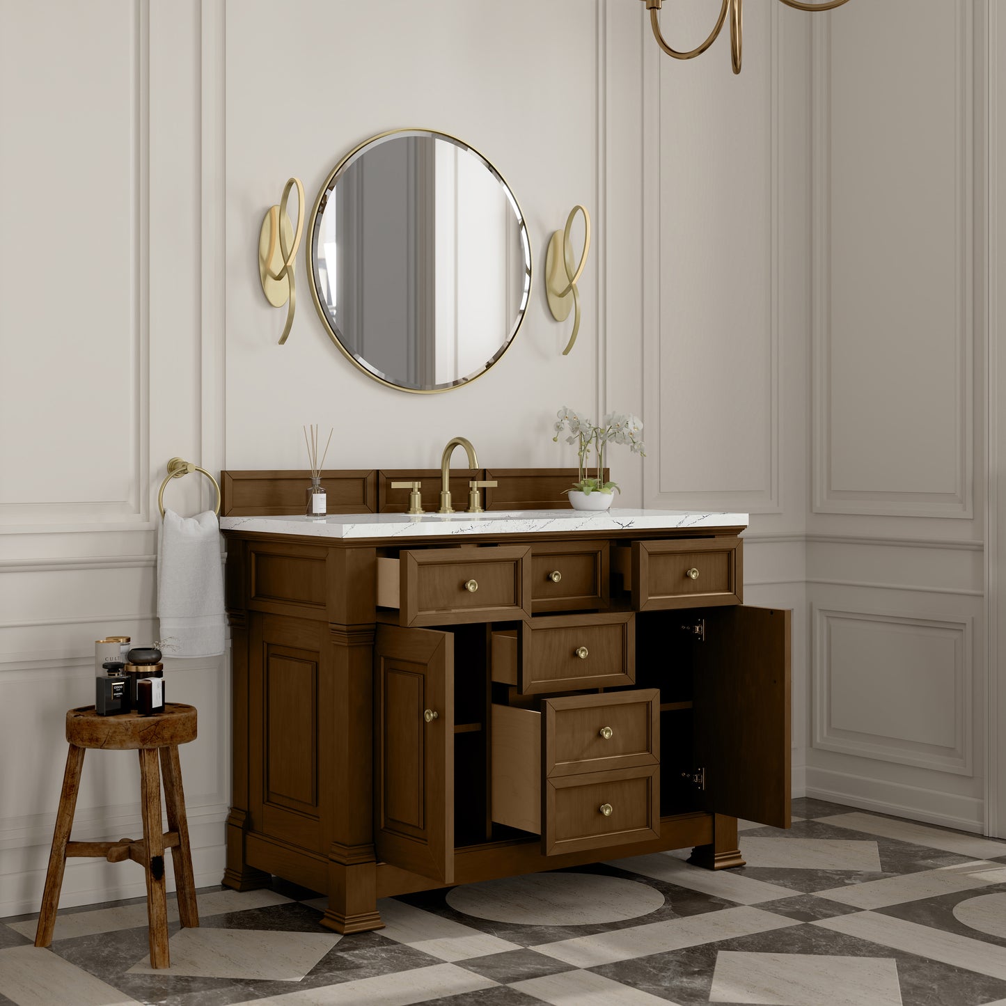 James Martin Brookfield 48" Single Vanity with 3 CM Countertop & FreePower Wireless Charger