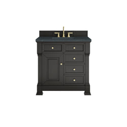 James Martin Brookfield 36" Single Vanity, Black Onyx with 3 CM Countertop - Luxe Bathroom Vanities