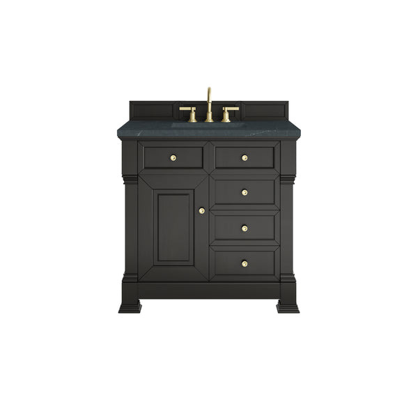 James Martin Brookfield 36" Single Vanity, Black Onyx with 3 CM Countertop - Luxe Bathroom Vanities