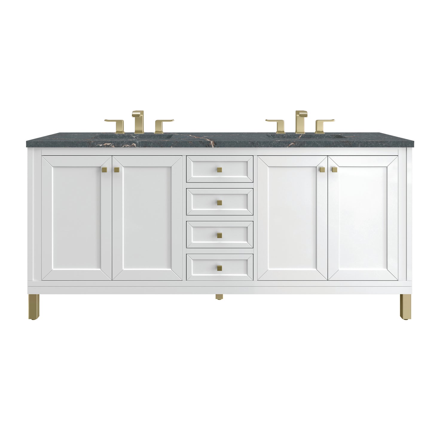 James Martin Chicago 72" Double Vanity with 3 CM Countertop & FreePower Wireless Charger