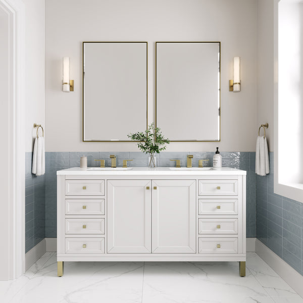 James Martin Chicago 60" Double Vanity with 3 CM Countertop