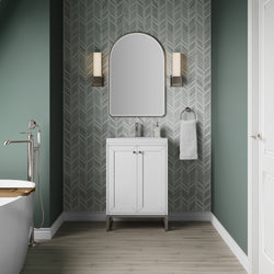 James Martin Chianti Single Vanity with White Glossy Composite Stone Top