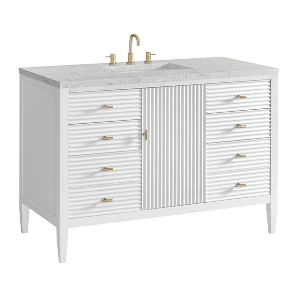 James Martin Myrrin 48" Single Vanity with 3 CM Countertop & FreePower Wireless Charger