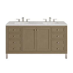 James Martin Chicago 60" Double Vanity with 3 CM Countertop & FreePower Wireless Charger