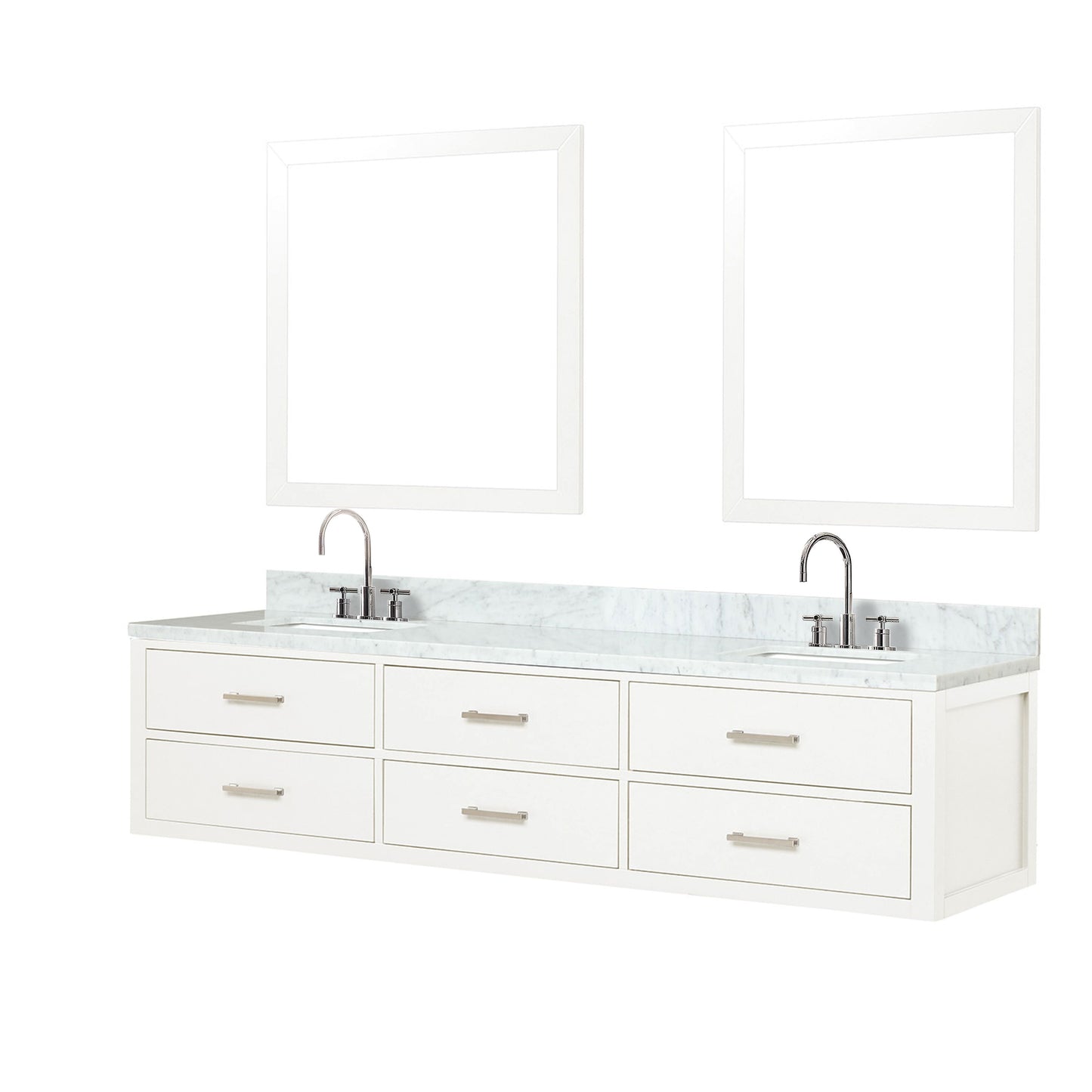 Lexora Collection Castor 80 inch Double Bath Vanity and Carrara Marble Top - Luxe Bathroom Vanities