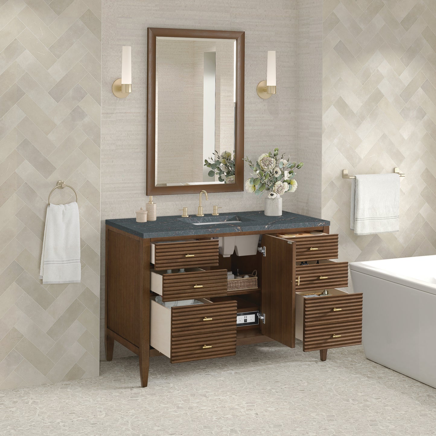 James Martin 48" Myrrin Vanity, W/ 3CM Top