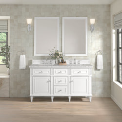 James Martin Lorelai 60" Double Vanity with 3 CM Countertop & FreePower Wireless Charger