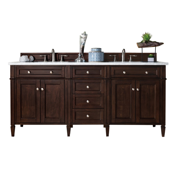 James Martin Brittany 72" Double Vanity with 3 CM Countertop & FreePower Wireless Charger
