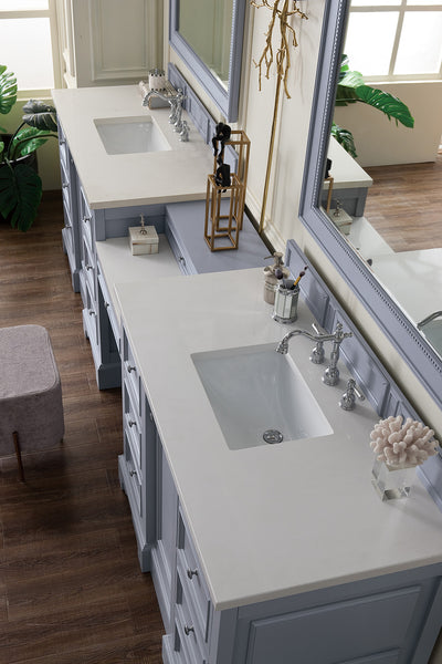 James Martin De Soto 118" Double Vanity Set with White Zeus Quartz 3 CM Top - Luxe Bathroom Vanities