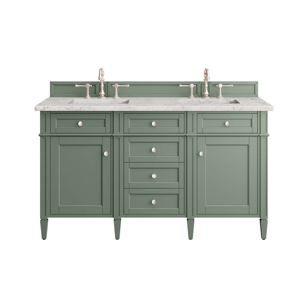James Martin Brittany 60" Double Vanity with 3 CM Countertop & FreePower Wireless Charger