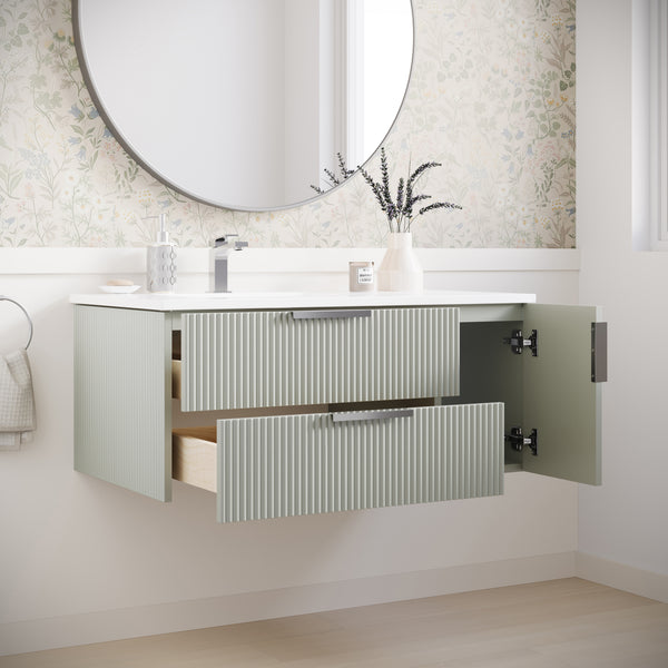 Fresca Camille 36" Floating Bathroom Cabinet with Top & Sink