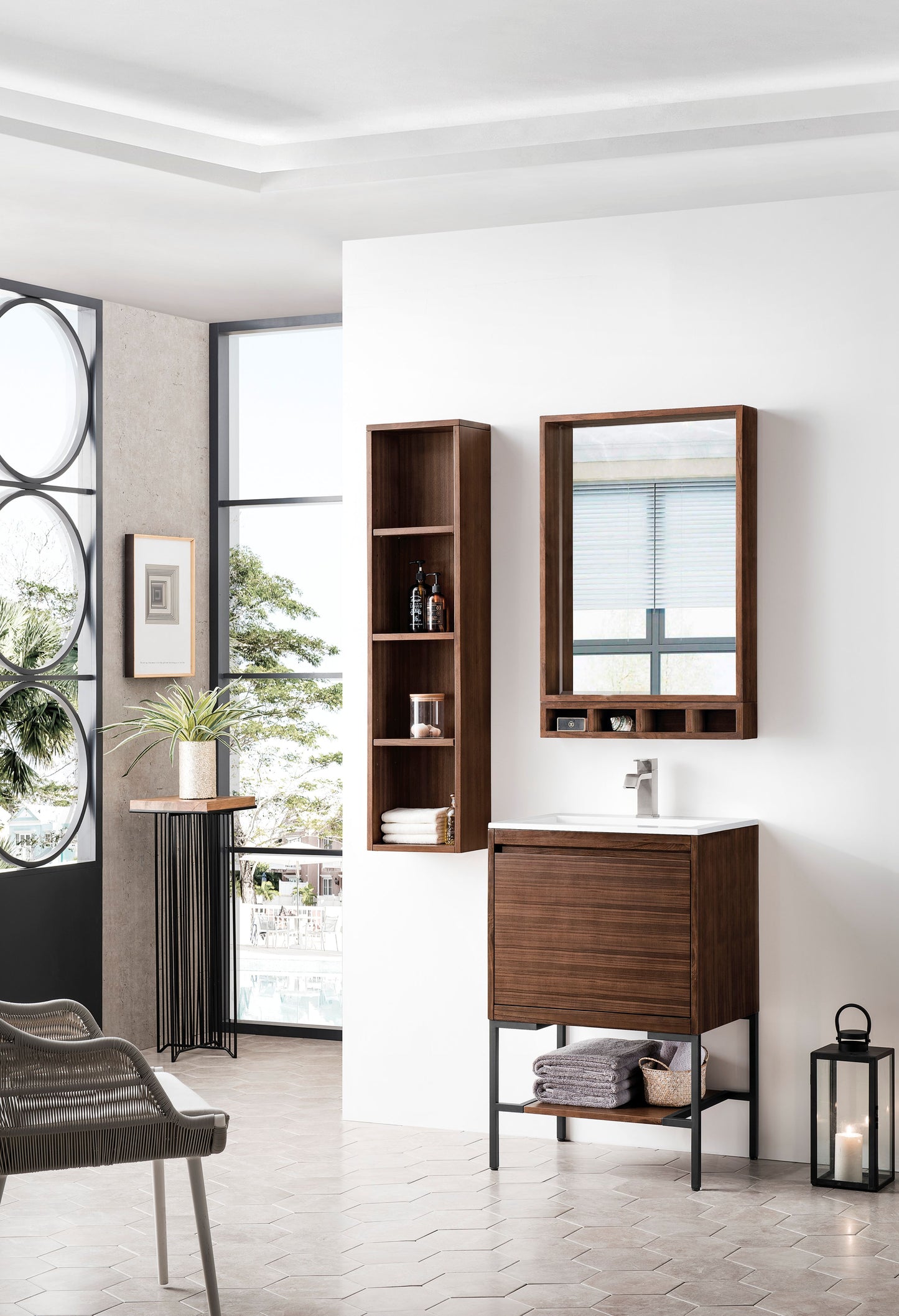James Martin Mantova 23.6" Single Vanity With Stand and Composite Stone Top - Luxe Bathroom Vanities