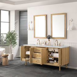 James Martin Laurent 72" Double Vanity with 3 CM Countertop & FreePower Wireless Charger