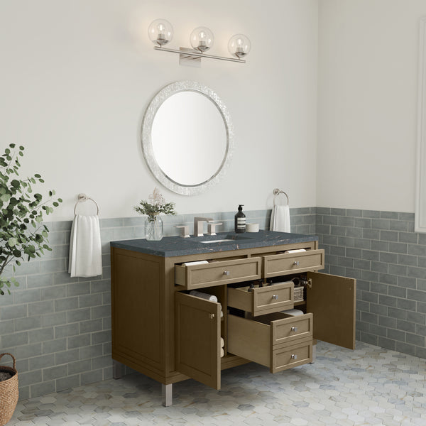 James Martin Chicago 48" Single Vanity with 3 CM Countertop & FreePower Wireless Charger