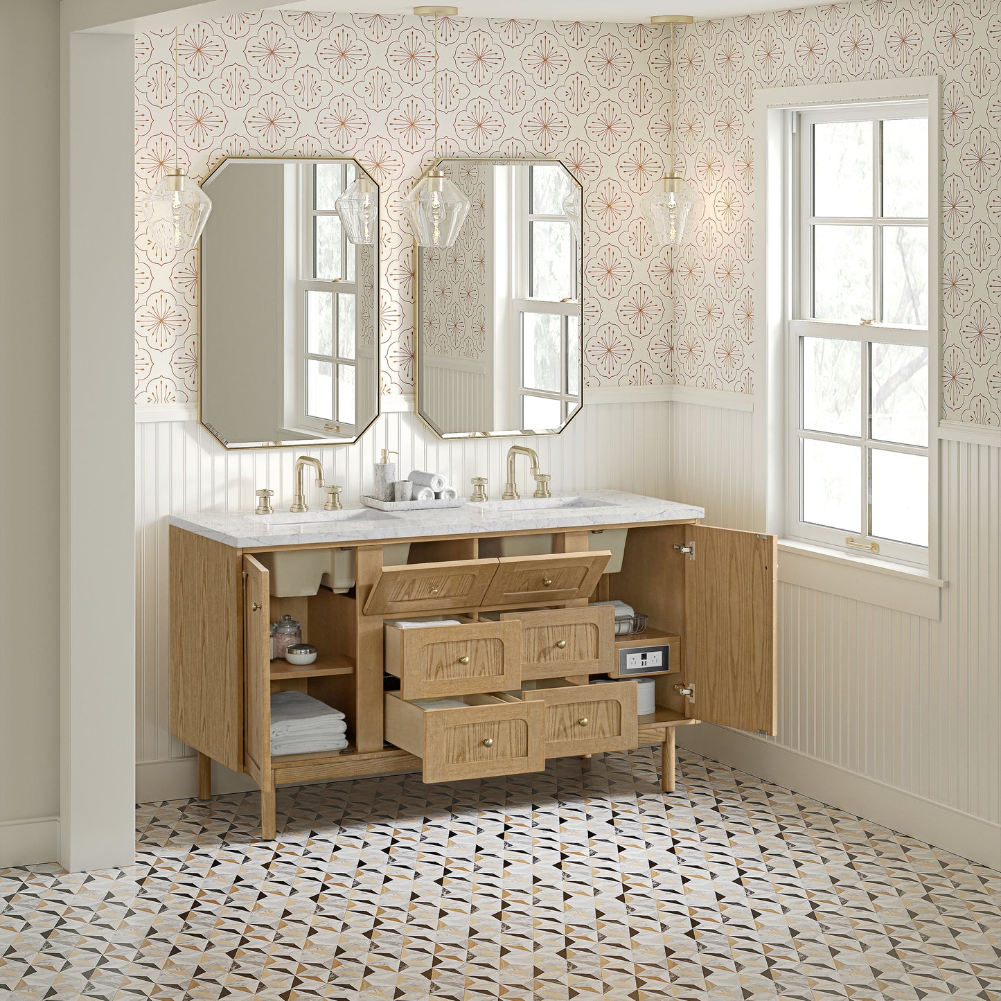 James Martin Laurent 60" Double Vanity with 3 CM Countertop