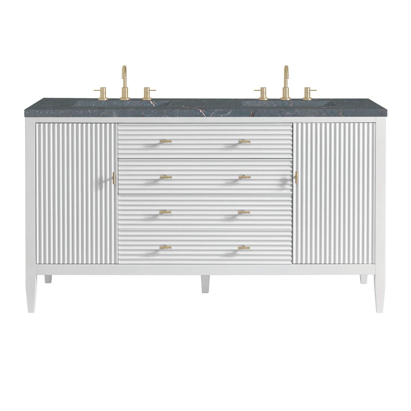 James Martin Myrrin 60" Double Vanity with 3 CM Countertop & FreePower Wireless Charger