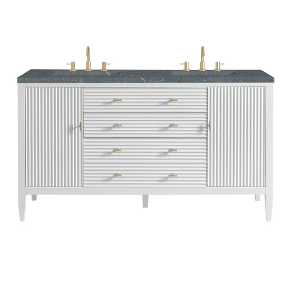 James Martin Myrrin 60" Double Vanity with 3 CM Countertop & FreePower Wireless Charger