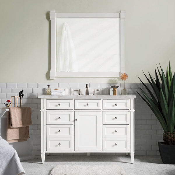 James Martin Brittany 48" Single Vanity with 3 CM Countertop & FreePower Wireless Charger