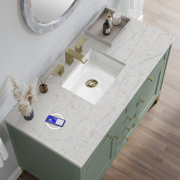 James Martin Chicago 48" Single Vanity with 3 CM Countertop & FreePower Wireless Charger