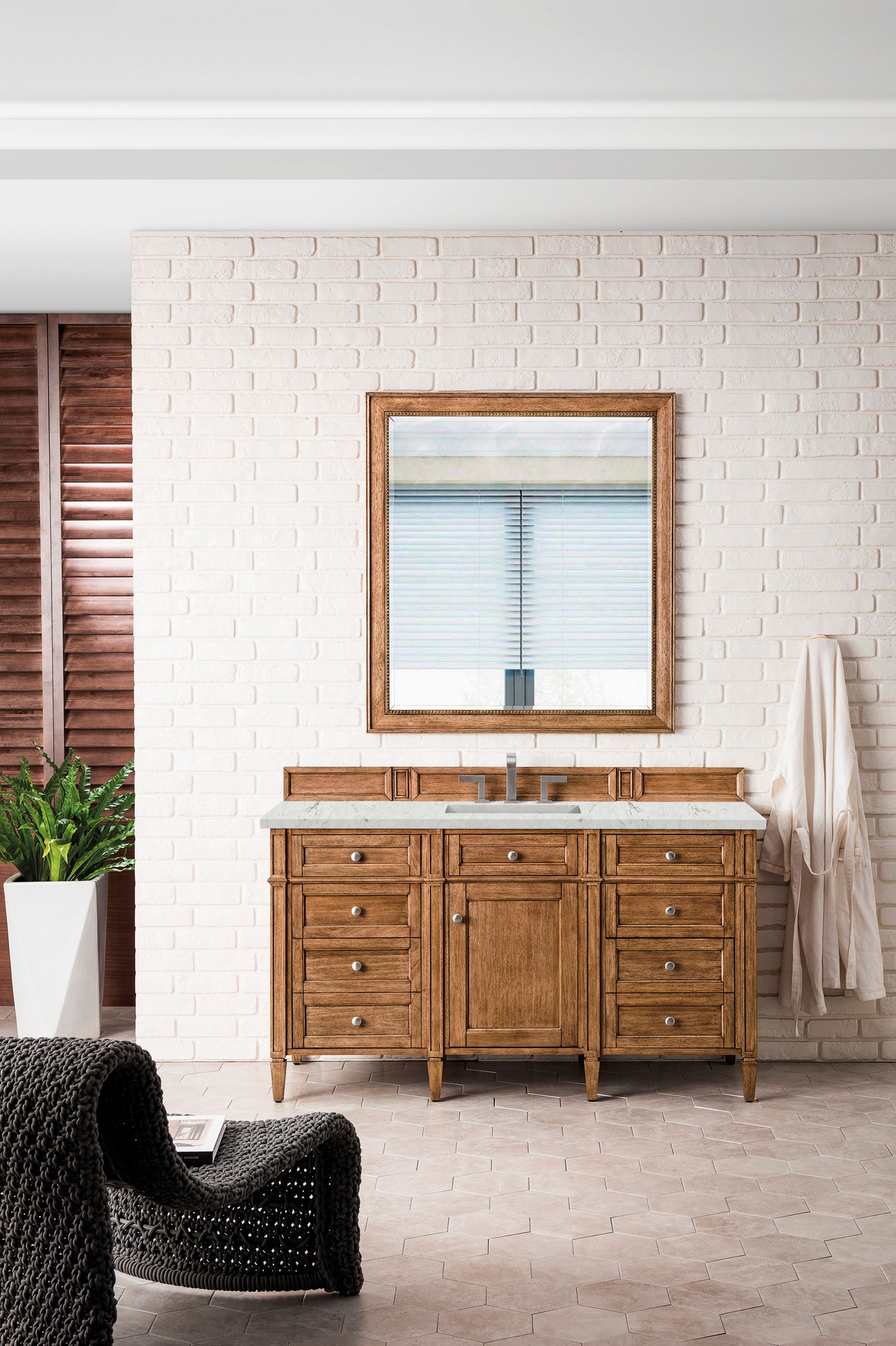 James Martin Brittany 60" Single Vanity with 3 CM Countertop & FreePower Wireless Charger