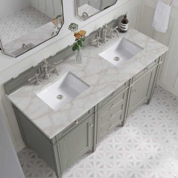 James Martin Brittany 60" Double Vanity with 3 CM Countertop