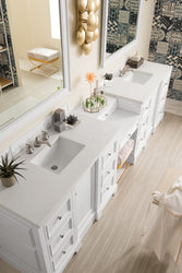 James Martin De Soto 118" Double Vanity Set with White Zeus Quartz 3 CM Top - Luxe Bathroom Vanities