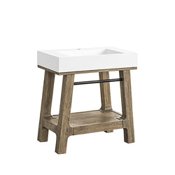 James Martin Auburn 31.5" Sink Console in Weathered Timber - Luxe Bathroom Vanities