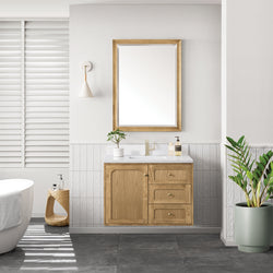 James Martin Laurent 36" Single Vanity with Single Hole 3 CM Countertop and Matching Backsplash