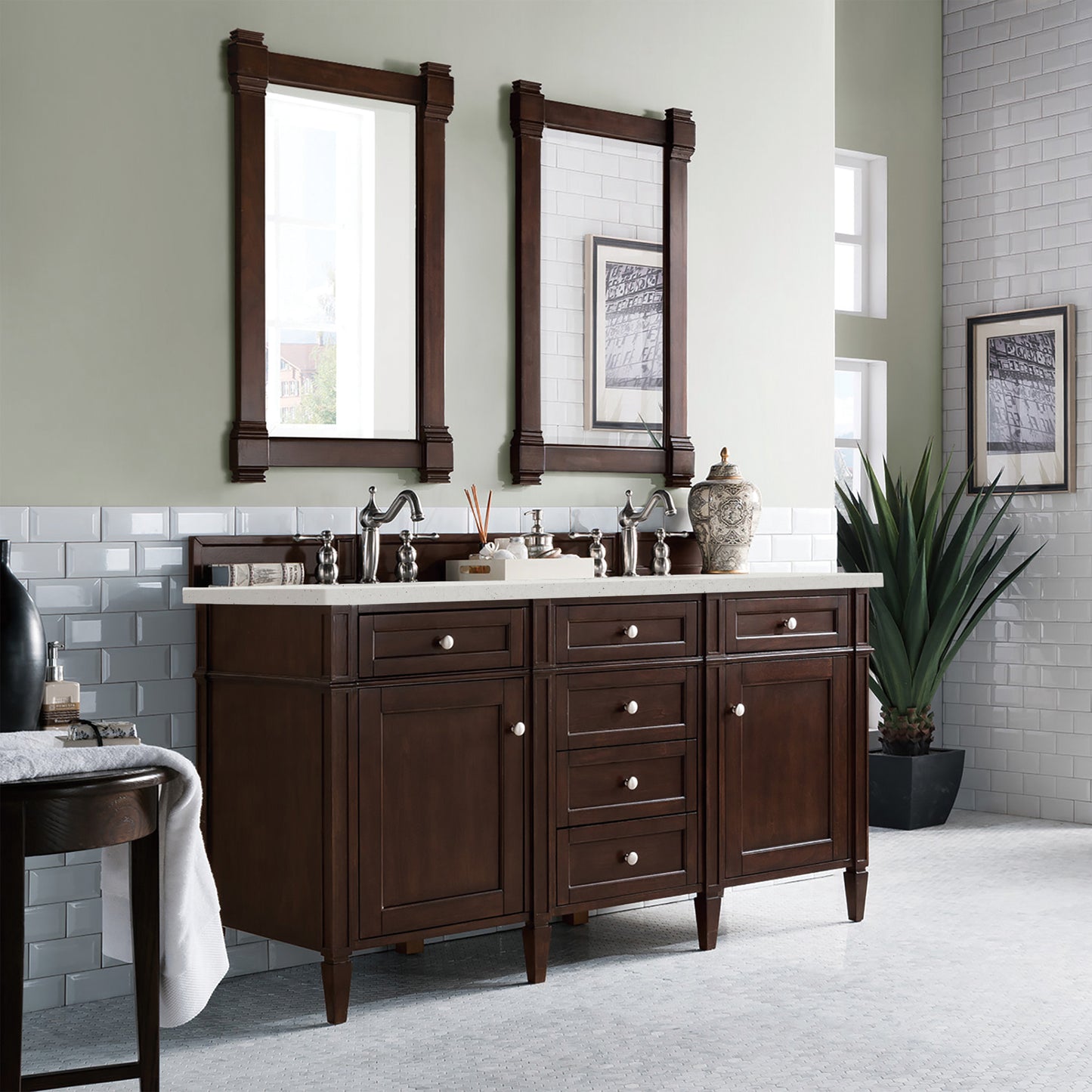 James Martin Brittany 60" Double Vanity with 3 CM Countertop