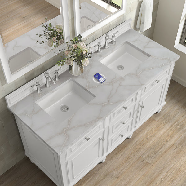 James Martin Lorelai 60" Double Vanity with 3 CM Countertop & FreePower Wireless Charger