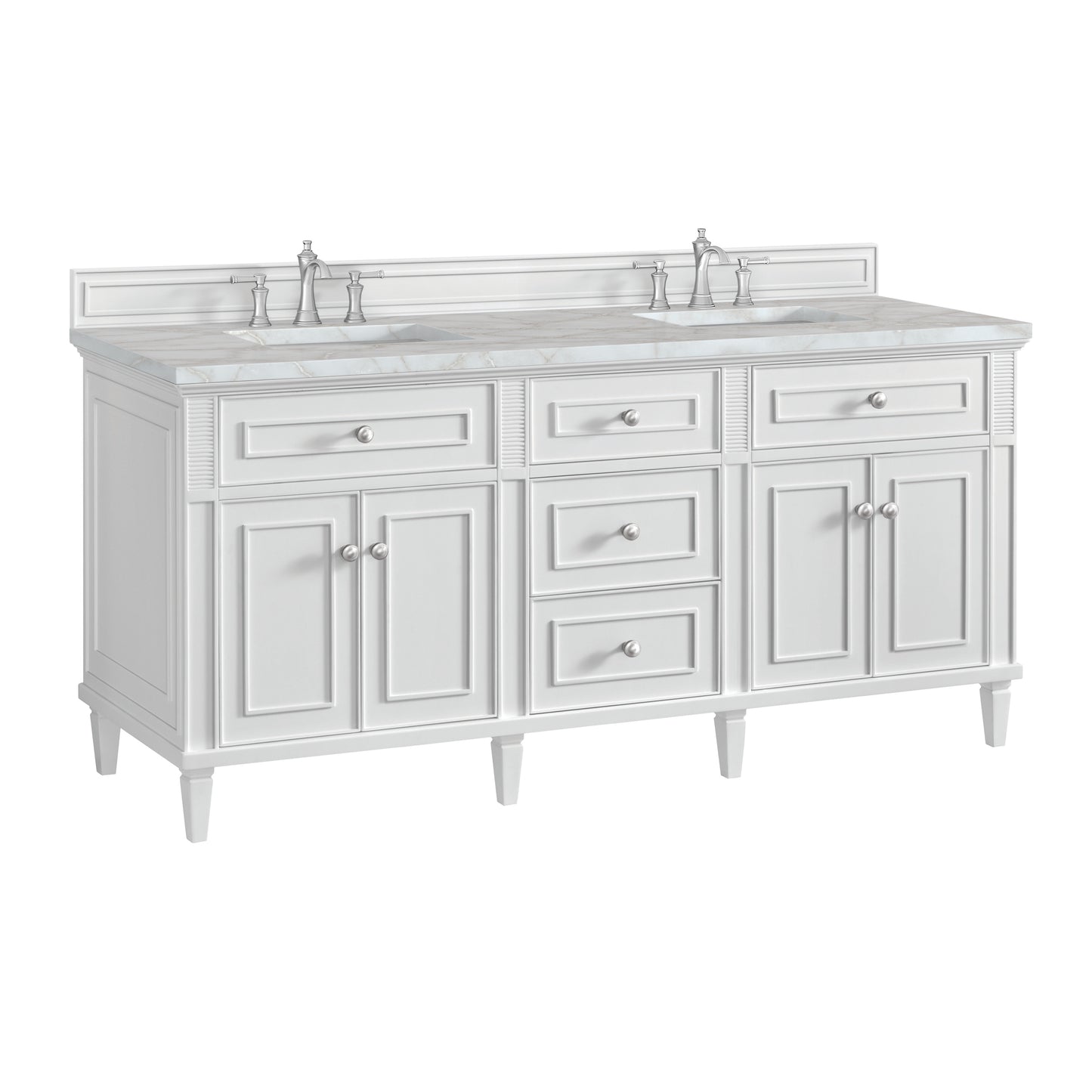 James Martin Lorelai 72" Double Vanity with 3 CM Countertop & FreePower Wireless Charger