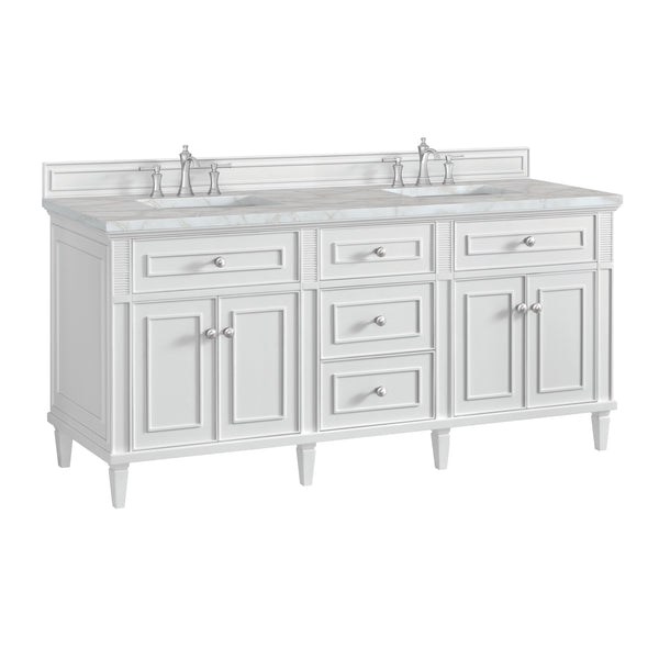 James Martin Lorelai 72" Double Vanity with 3 CM Countertop & FreePower Wireless Charger