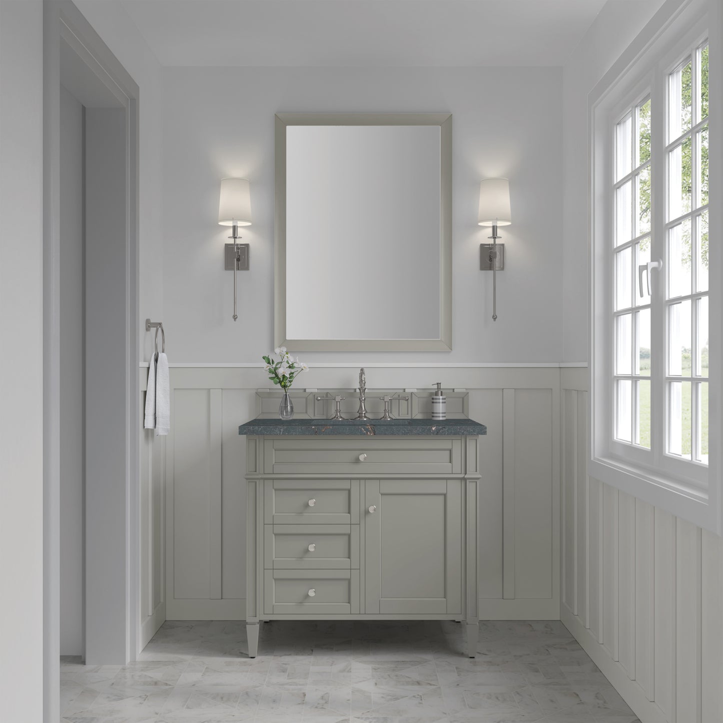James Martin Brittany 36" Single Vanity with 3 Countertop