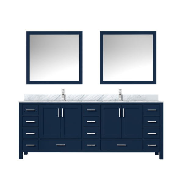 Lexora Collection Jacques 84 inch Double Bath Vanity, Top, Faucet Set, and 34 inch Mirrors - Luxe Bathroom Vanities