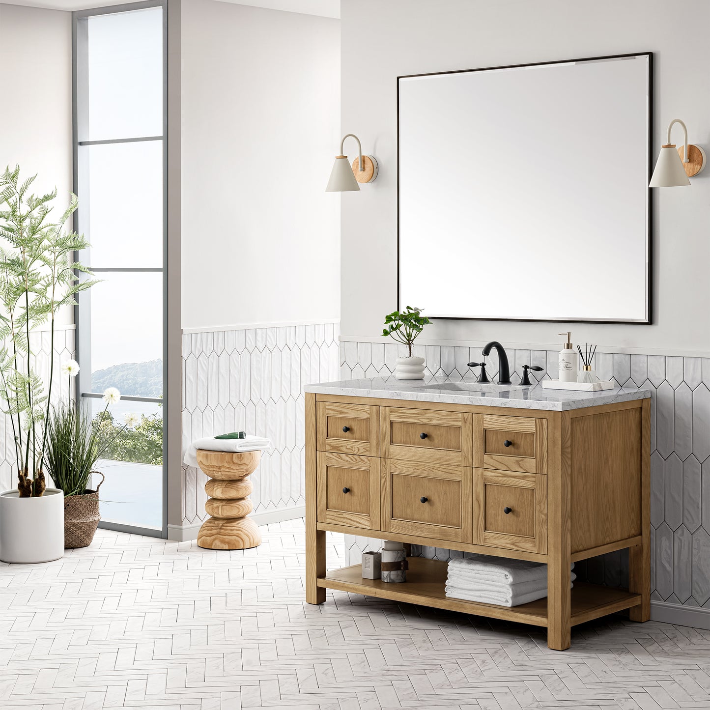 James Martin Breckenridge 48" Single Vanity, Light Natural Oak - Luxe Bathroom Vanities