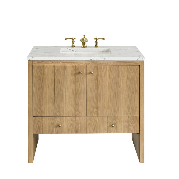 James Martin Hudson 36" Single Vanity, Light Natural Oak - Luxe Bathroom Vanities