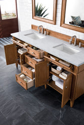 James Martin Brittany 72" Double Vanity with 3 CM Countertop & FreePower Wireless Charger