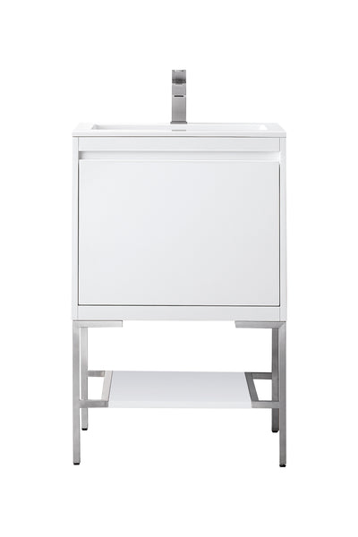 James Martin Mantova 23.6" Single Vanity With Stand and Composite Stone Top - Luxe Bathroom Vanities