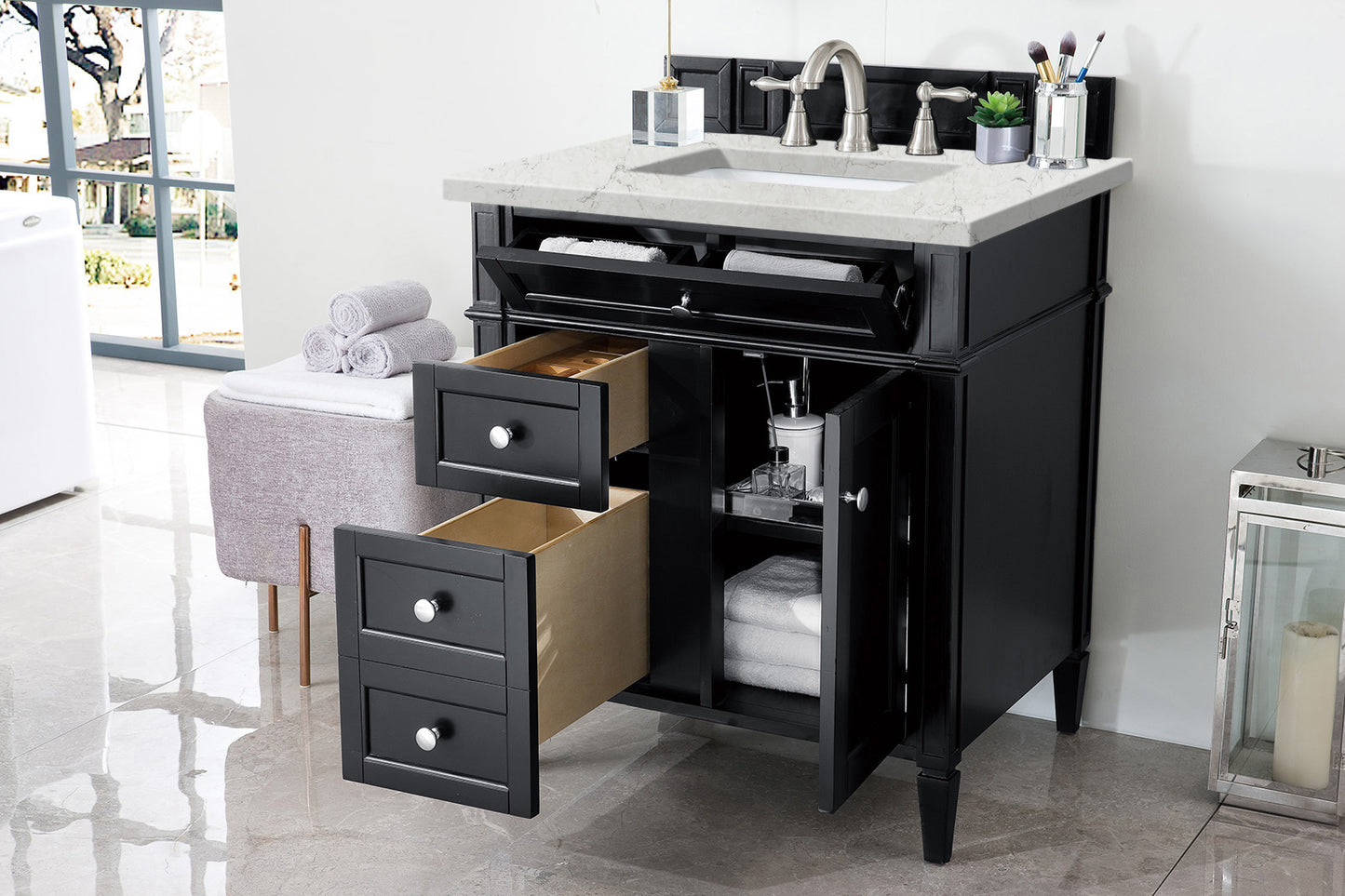 James Martin Brittany 30" Single Vanity with 3 CM Countertop