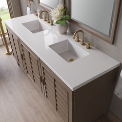 James Martin Portland 72" Double Vanity Whitewashed Walnut with 3 CM Countertop