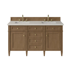 James Martin Brittany 60" Double Vanity with 3 CM Countertop & FreePower Wireless Charger